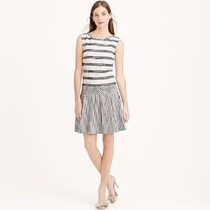 J Crew Summer Tweed Striped Drop Waist Dress